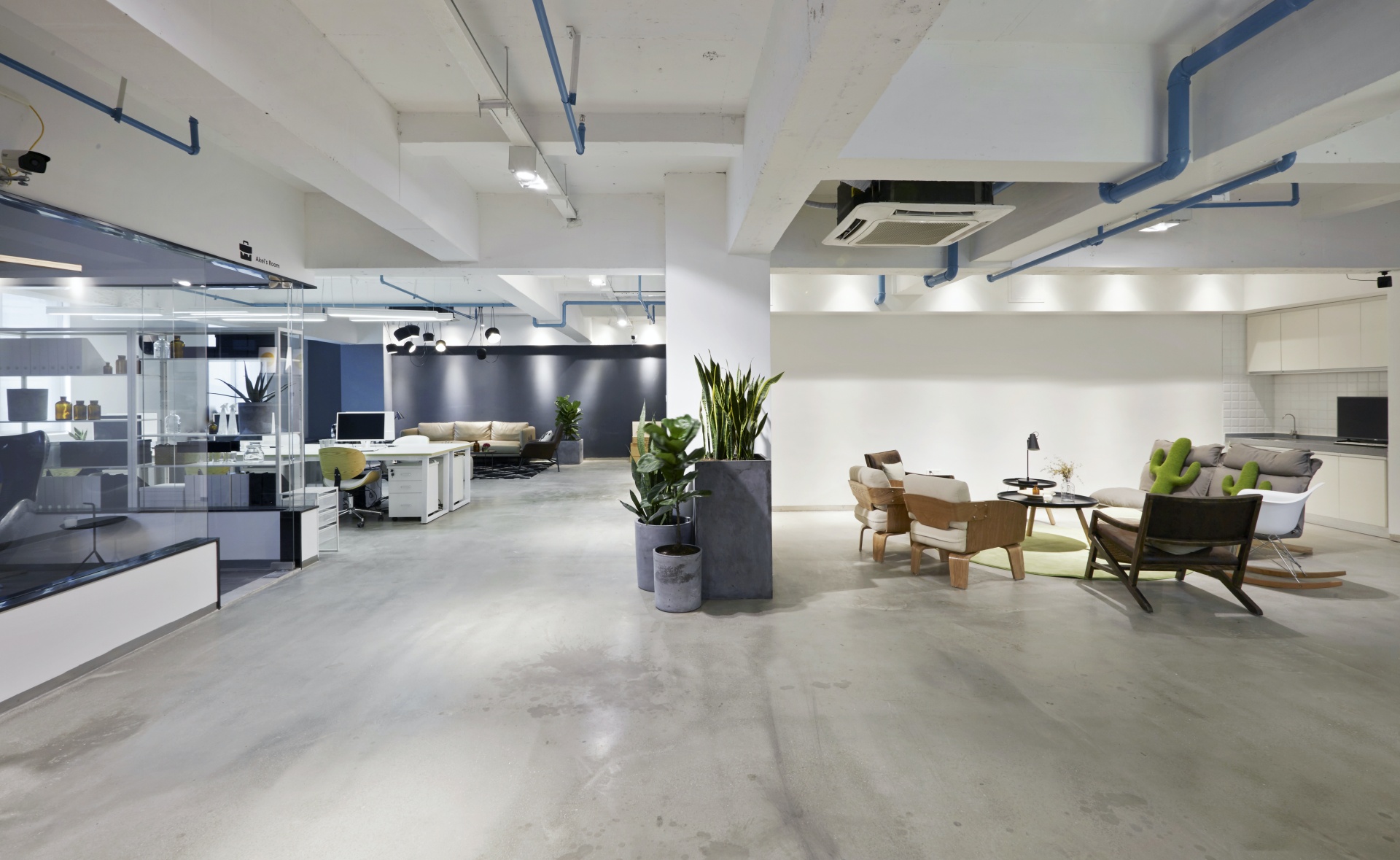 shutterstock_483411280_1 open office space concept with tables, chairs, and plants
