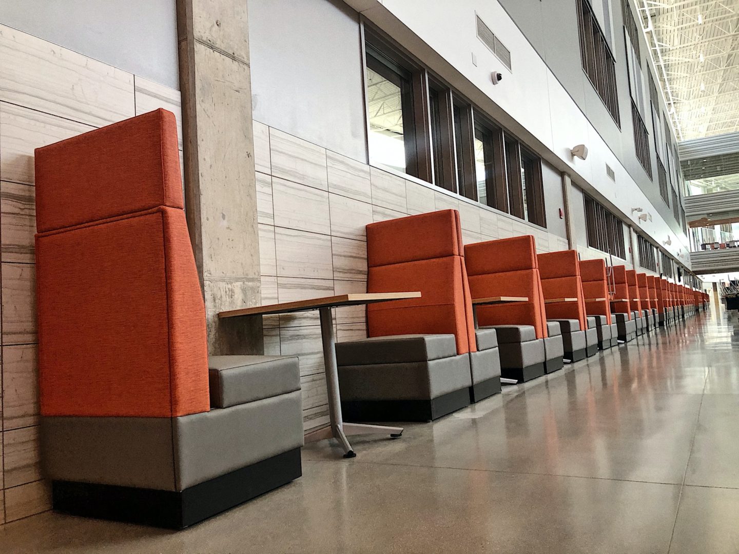 booths and tables at a school