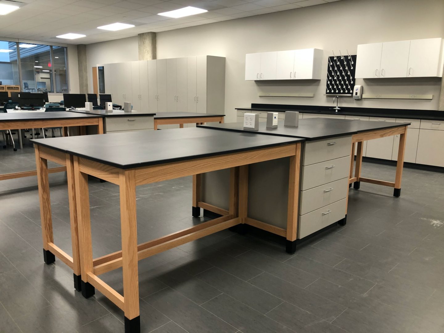 tables in science classroom
